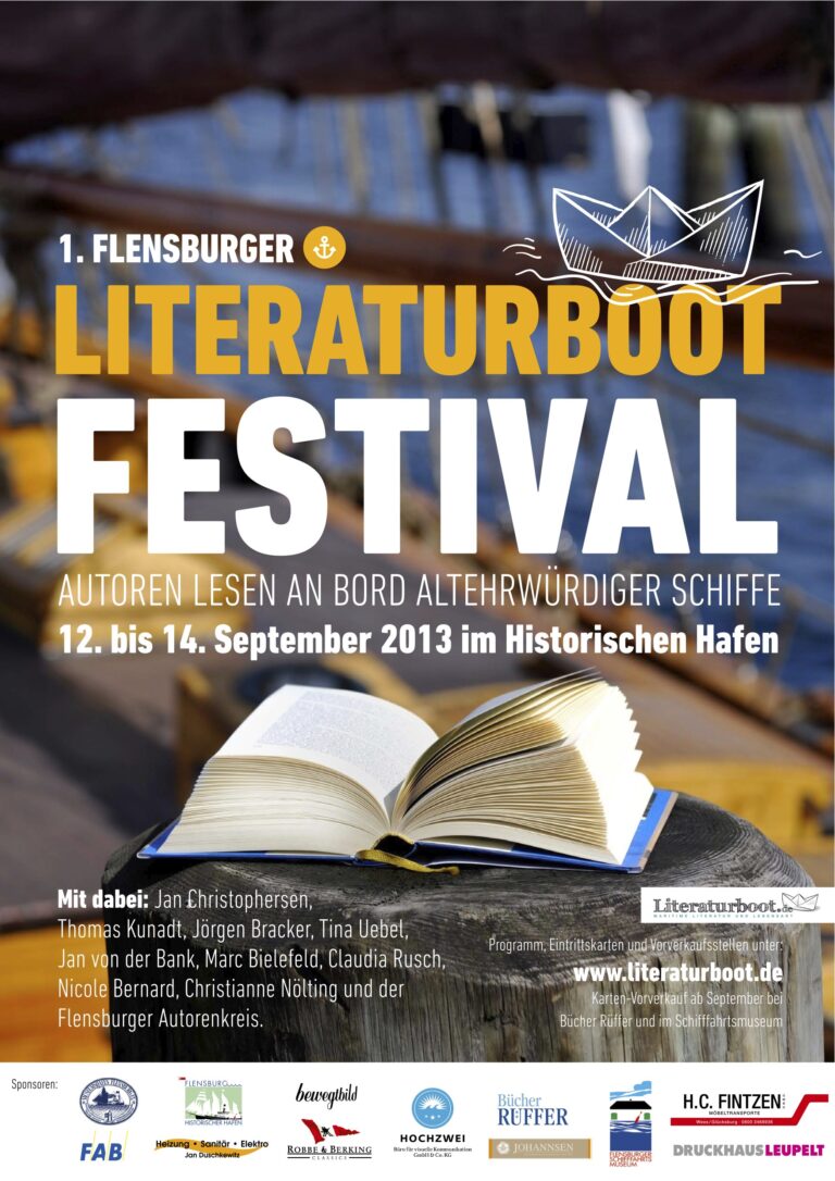 Maritimes Literaturfestival Literaturboot: 12. – 14-. September in Flensburg