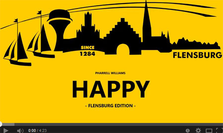 Flensburg tanzte sich “Happy” – Ab Dienstag im Video auf You Tube – Oberflächlichkeit hat eine Hymne